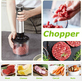 Bonsenkitchen Immersion Blender Handheld with Food Processor, 20 Speeds Hand Blender with Turbo Mode, Stainless Steel Blade, Egg Whisk, Beaker & Chopper Bowl, Hand Mixer for Smoothie, Soup, Baby Food