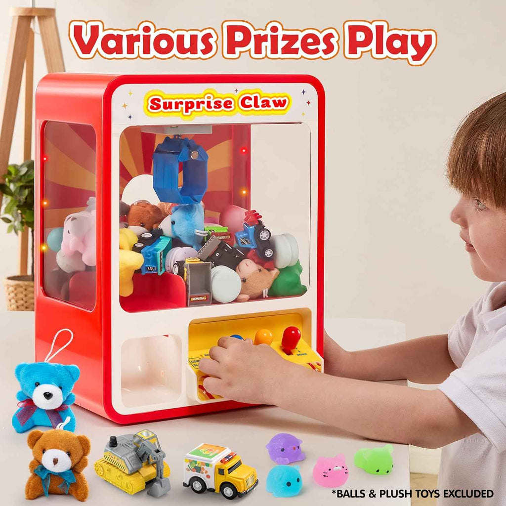 joyin claw machine arcade toy with led light & adjustable sound, rechargable, ages 3+