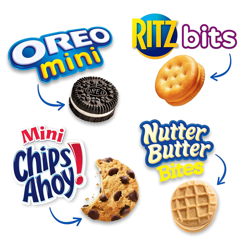 Nabisco classic mix variety pack with 20 assorted snack packs, bite-size cookies and crackers
