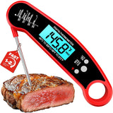 Meat Thermometer Digital - Instant Read Food Thermometer for Cooking Grilling, Candy, Air Fryer, Griddle Probe Kitchen Gadgets Essentials BBQ Accessories, Gifts for Men, Mom, Dad, Red