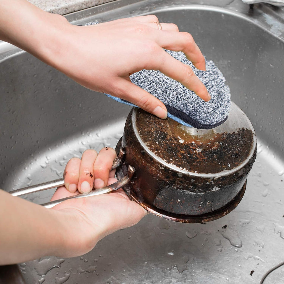 Multi-PLrpose Sponges Kitchen by Scrub-it - Non-Scratch Microfiber sponges for Cleaning, Along with Heavy Duty Scrubbing Power - Reusable Dish Sponge for Dishes, Pots and Pans (6 Pack, Small)