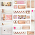 Vtopmart 25 PCS Clear Plastic Drawer Organizers Set, 4-Size Versatile Bathroom and Vanity Drawer Organizer Trays, Storage Bins for Makeup, Bedroom, Kitchen Gadgets Utensils and Office