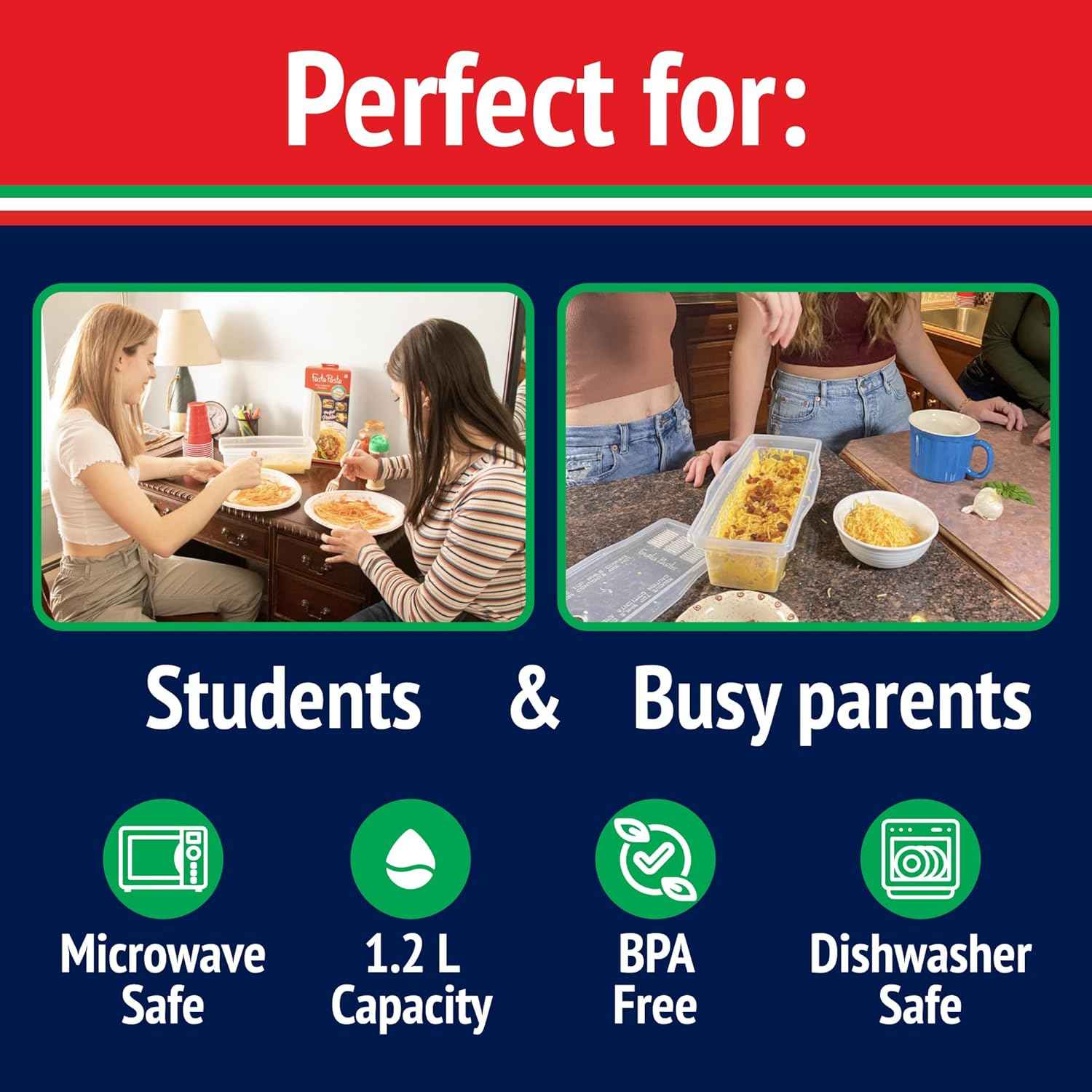 The Original Fasta Pasta Microwave Cooker with Lid & Built-in Strainer-No More Messes, Waiting for Water to Boil, or Sticky Noodles-Perfect Al Dente Pasta Every time- Patented Design, It Really Works