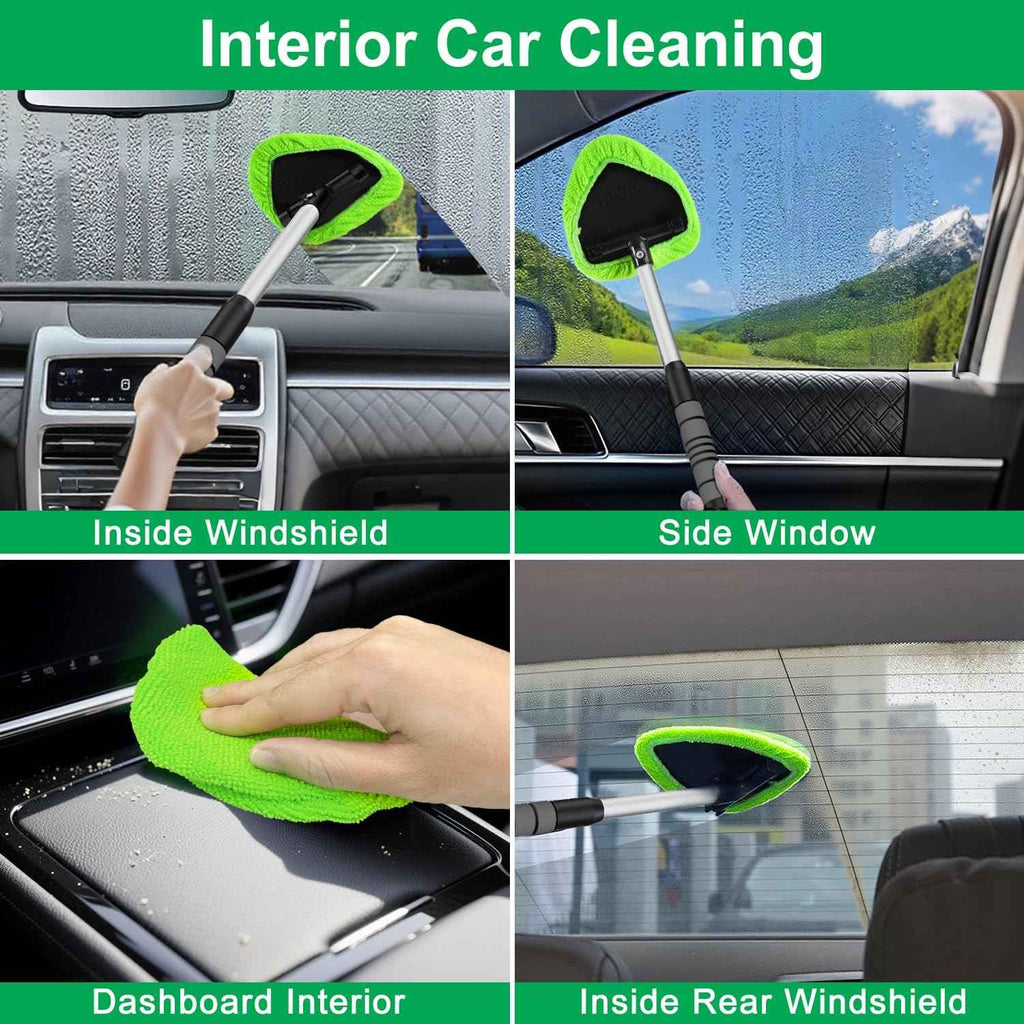 xin dell windshield cleaner tool extendable handle microfiber pads car home window cleaning