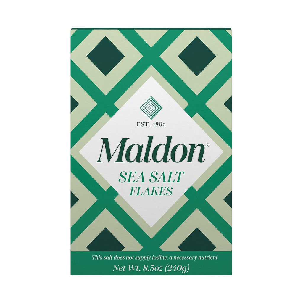 Maldon Sea Salt Flakes 8.5 oz (240 g) pyramid shaped gourmet salt perfect for various dishes