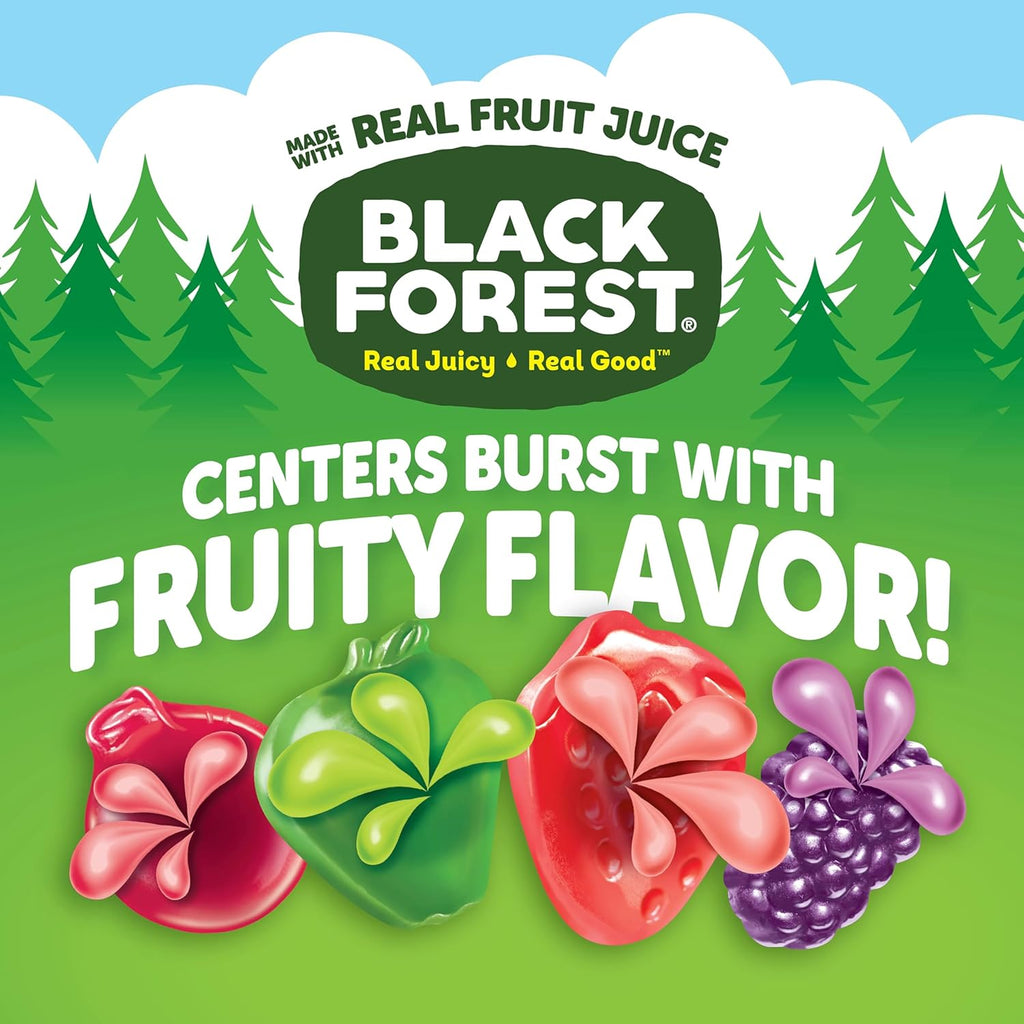 Black Forest, Juicy Burst, 0.8 oz, 40 ct, Mixed Fruit Flavored Snacks, Real Fruit Juice