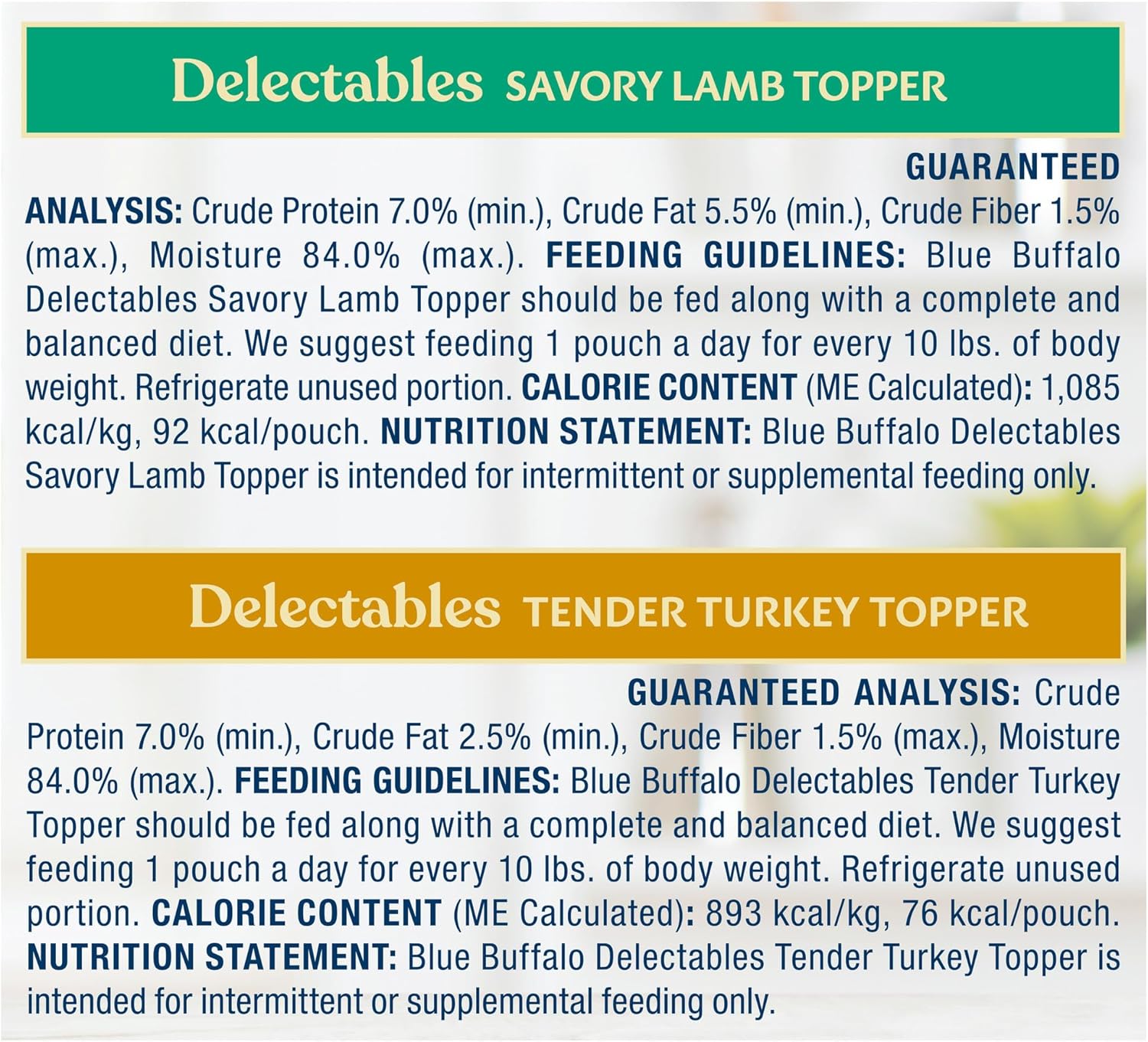 Blue Buffalo Delectables Natural Wet Dog Food Topper Variety Pack, Lamb & Turkey Dinner, 3oz, 12-Pack, 6-Flavor Assortment