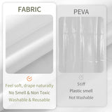 ALYVIA SPRING Waterproof Fabric Shower Curtain Liner with 3 Magnets - Soft Hotel Quality Cloth Shower Liner, Light-Weight & Machine Washable - Standard Size 72x72, White