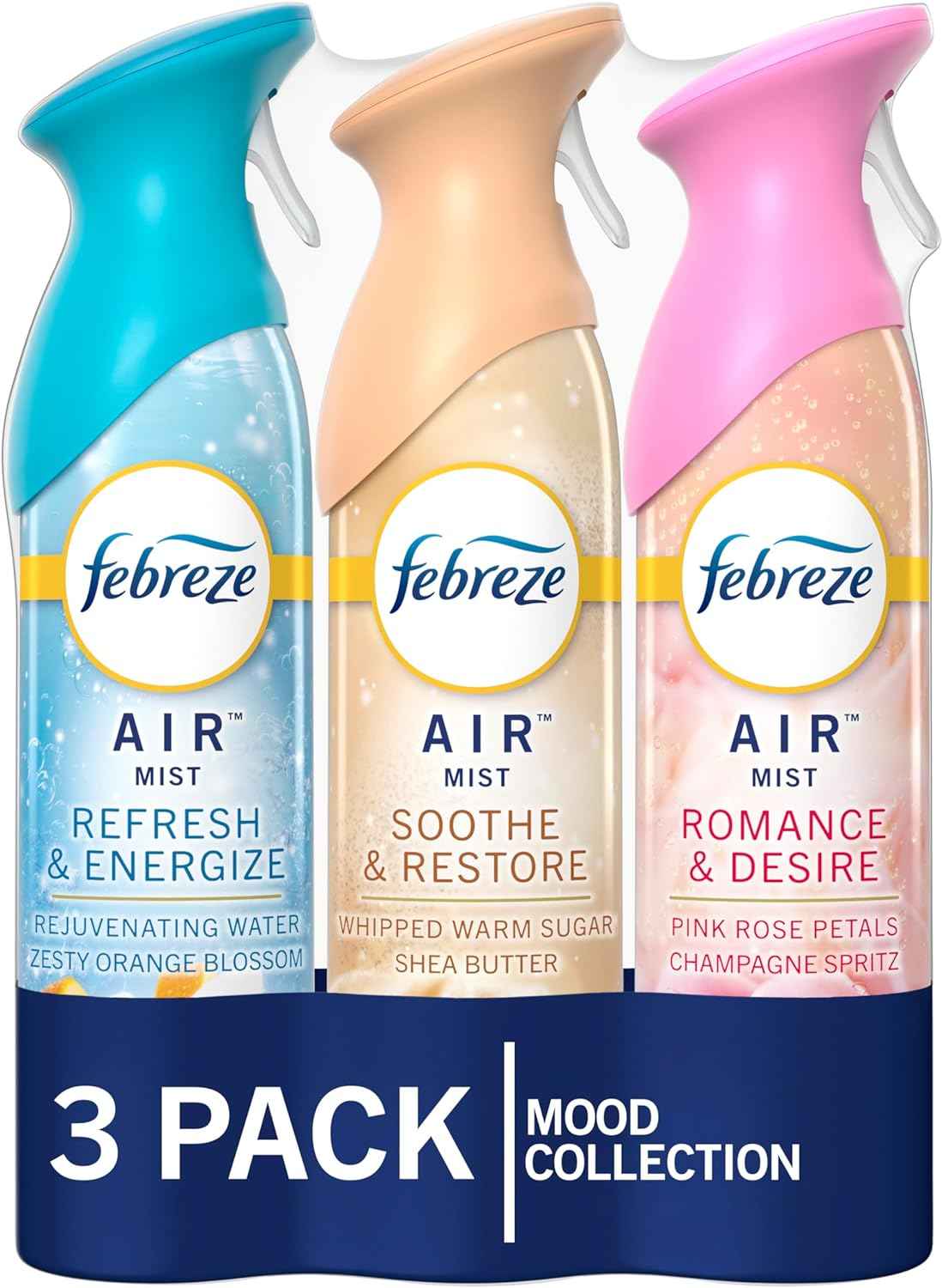 Febreze Air Mist 8.8oz Odor-Fighting Spray for Home Bathroom Kitchen Car - 3 Count Pack