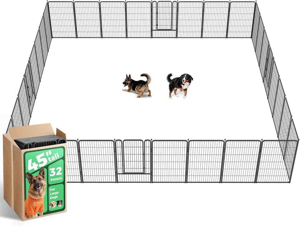 FXW Rollick Unleashed Dog Playpen for Indoor, Yard, RV Camping, 24 inch 8 Panels for Small and Puppy Dogs, Black│Patented