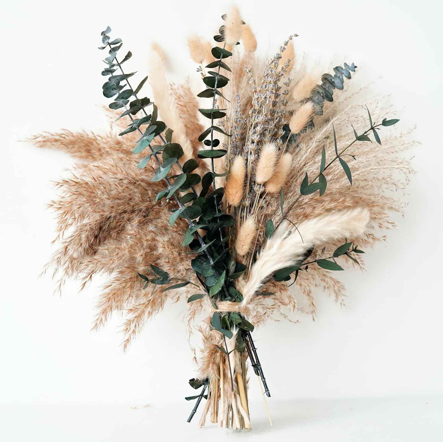 Exquisite lavender and eucalyptus dried flower arrangement for bohemian home decor and wedding tables