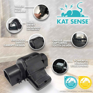 2-pack humane rat killer traps by Kat Sense for indoor & outdoor use, reusable pest control