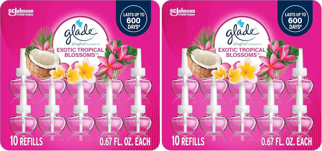 Glade PlugIns Refills Air Freshener, Scented and Essential Oils for Home and Bathroom, Hawaiian Breeze, 6.7 Fl Oz, 10 Count