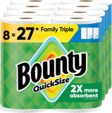 Bounty Quick Size Paper Towels, White, 8 Family Rolls = 20 Regular Rolls - ShopUS