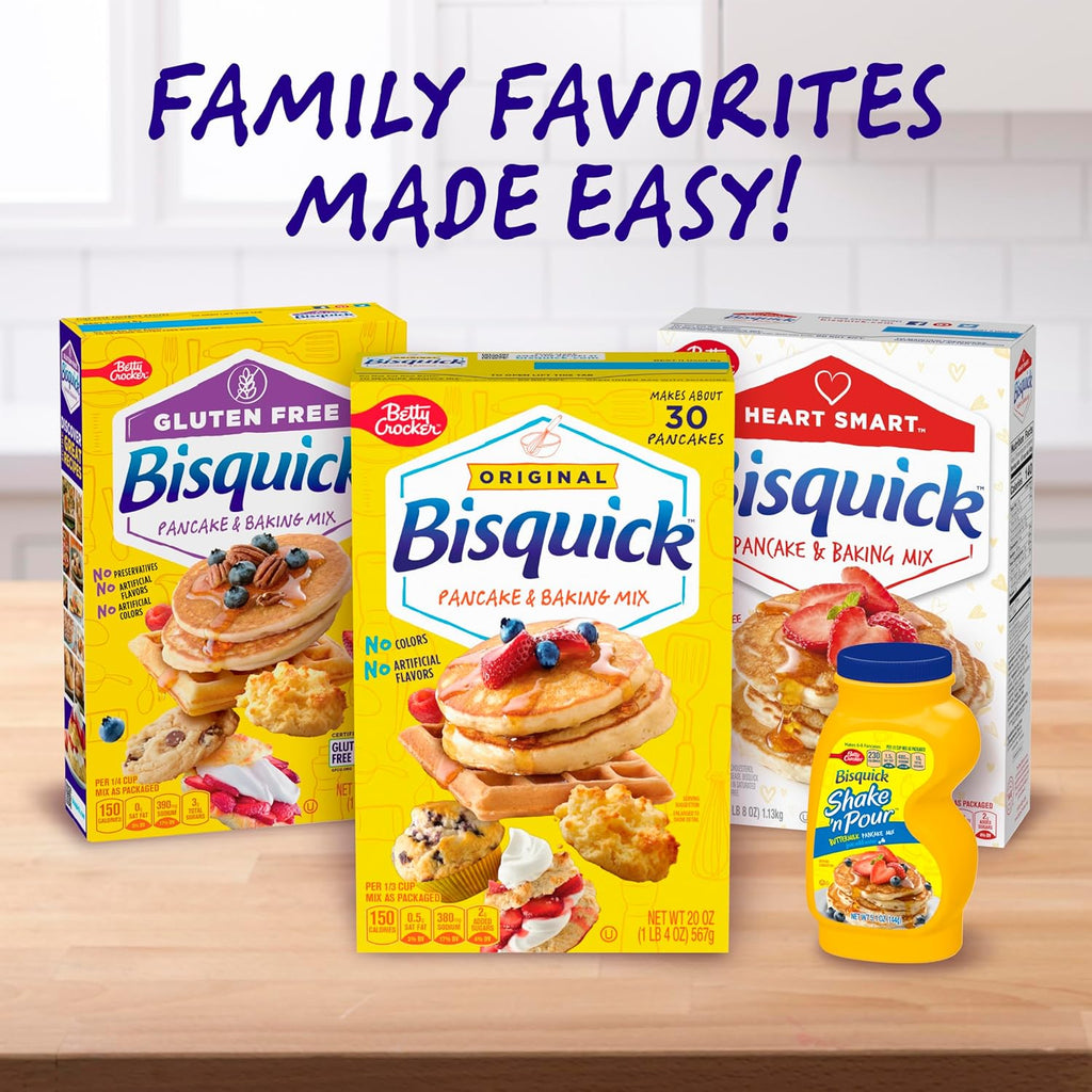 Betty Crocker Bisquick Original Pancake and Baking Mix, 40 oz, Makes 60 Pancakes