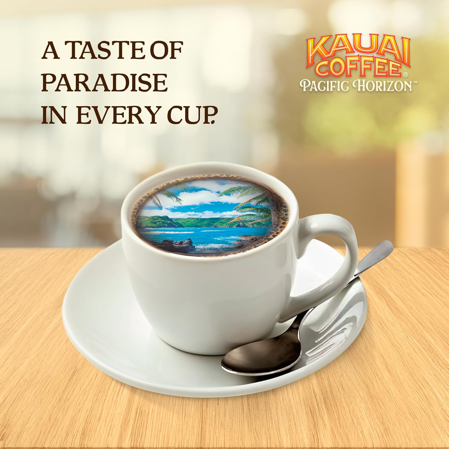kauai coffee k-cup pods, arabica coffee, 10% hawaiian, medium roast, vanilla beans with toasted macadamia nuts, 22 count