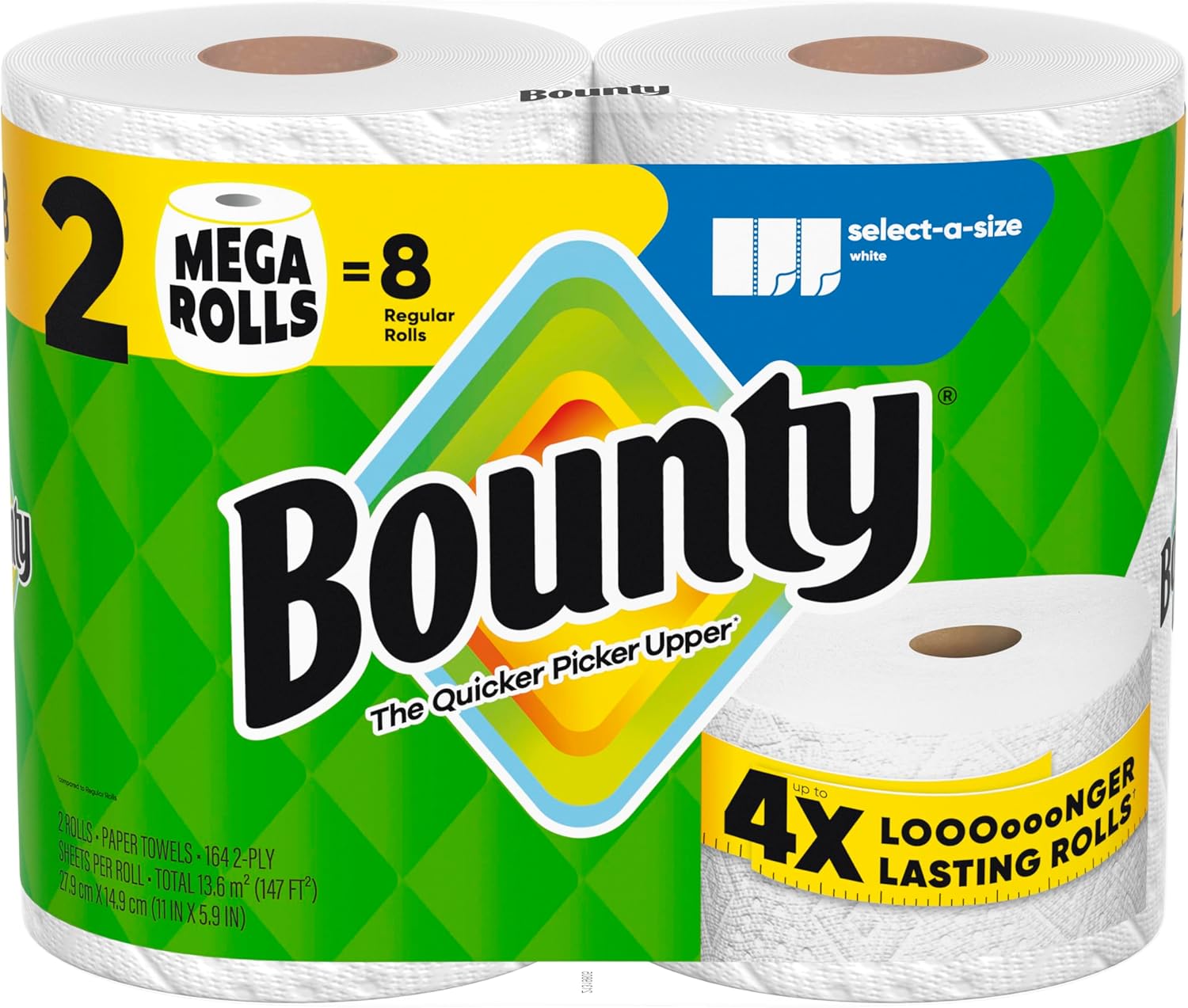 Bounty Select-A-Size Paper Towels, White, 8 Triple Rolls = 24 Regular Rolls - ShopUS