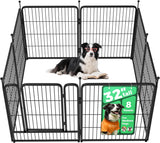 fxw rollick unleashed dog playpen for indoor, yard, rv camping, 24 inch 8 panels for small and puppy dogs, black