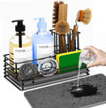 Yofidra Kitchen Sink Caddy: Sink Sponge with Instant Drying Stone, Metal Stainless Steel Dish Sponge Holder Basket for Sponges, Scrubbers, Soap, 9.5" X 5.5" X 5.7" Home Decor Storage and Organization