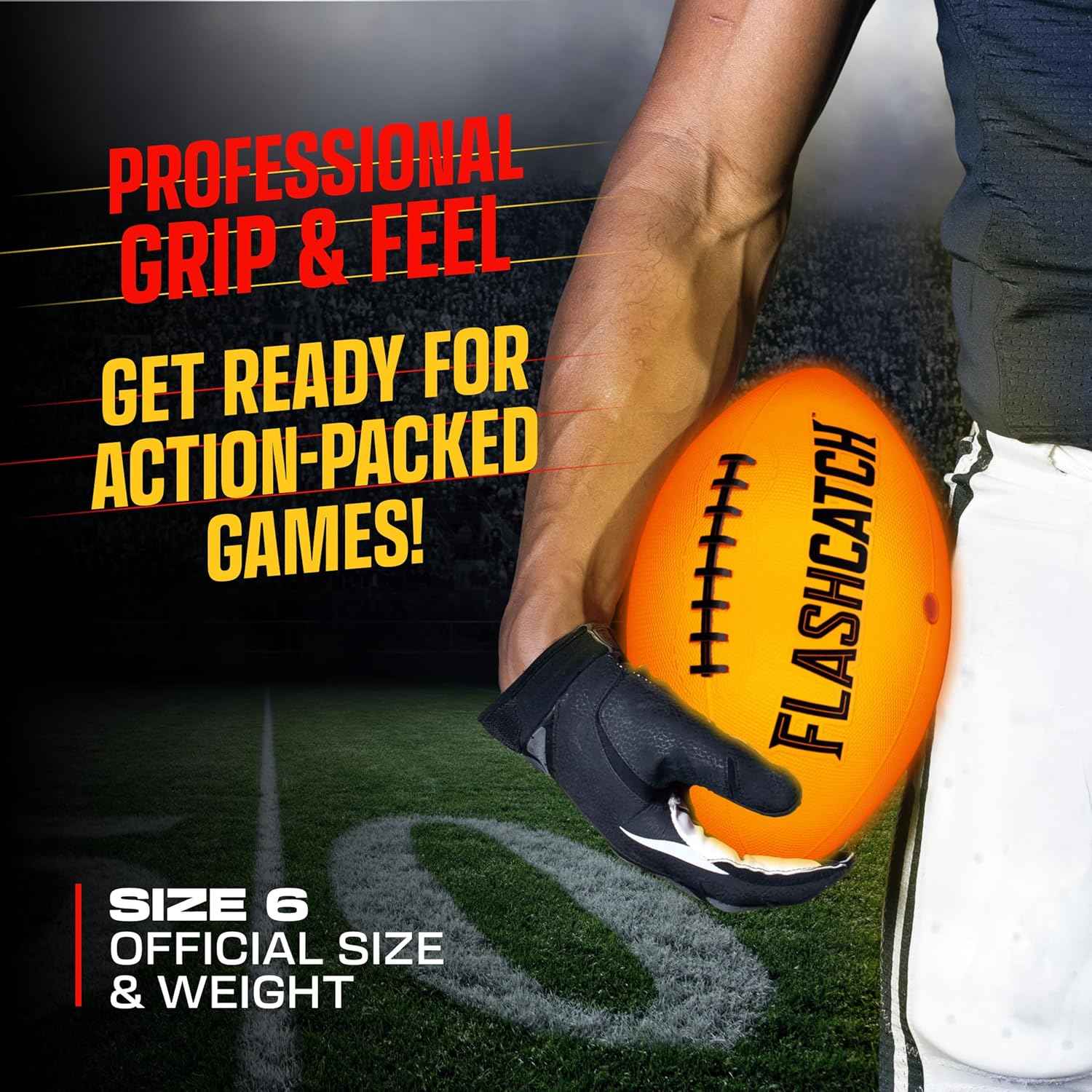 Glow-in-the-Dark Football, Size NO 6, Perfect Boys Gift for Outdoor Sports and Birthday Parties Ages 8-15