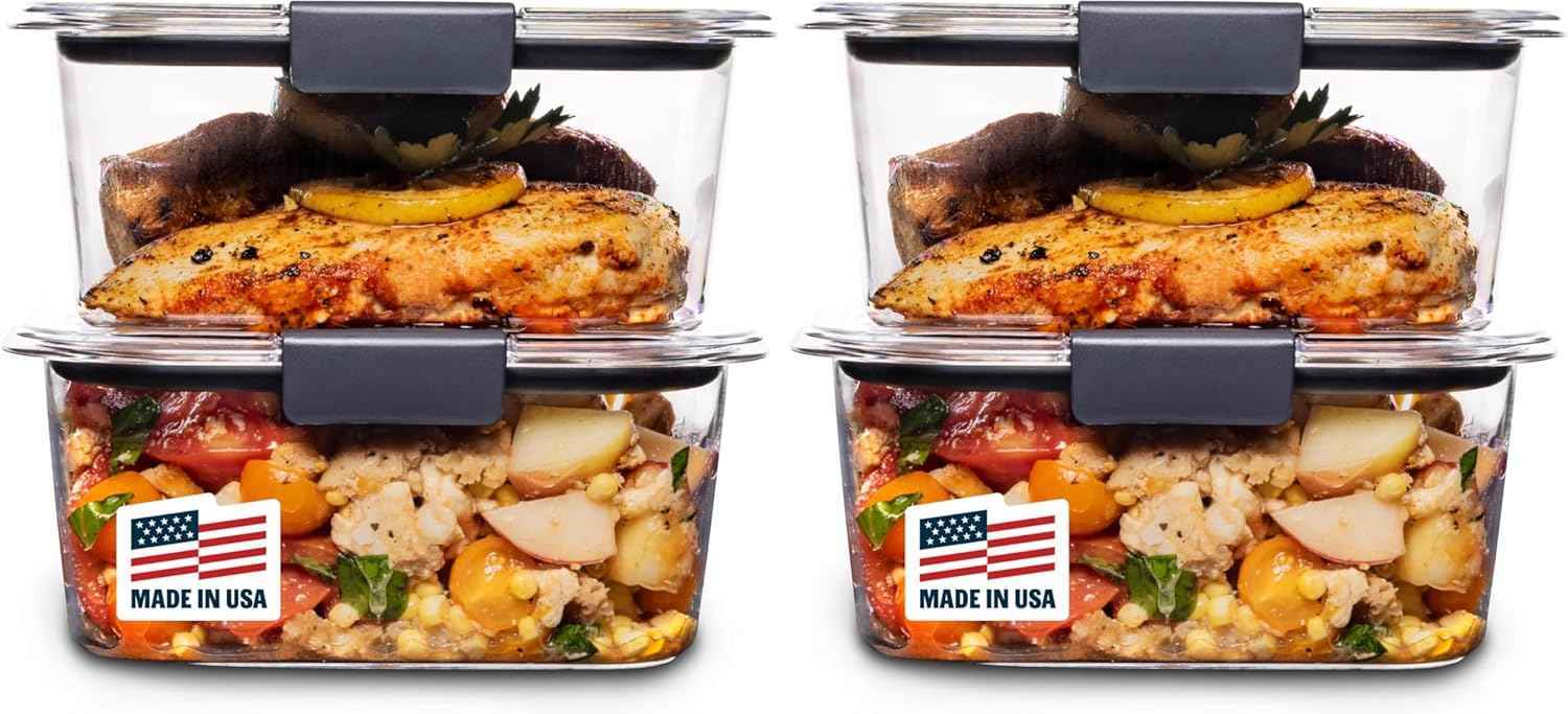 Rubbermaid Brilliance BPA Free 44-Piece Food Storage Containers Set Airtight Leak-Proof with Lids for Meal Prep Lunch and Leftovers