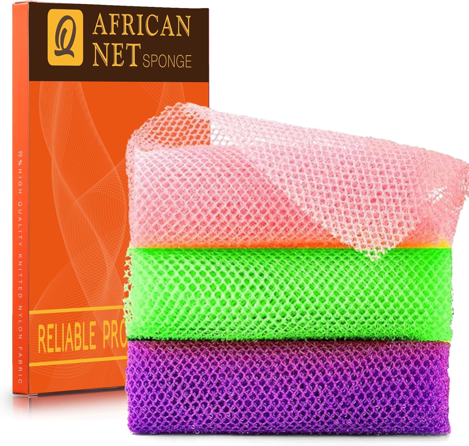 ujfqbh 3 pieces african bath sponge pink yellow purple exfoliating shower body scrubber
