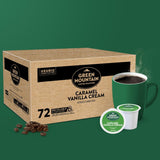 Green Mountain Coffee Roasters light roast K-Cup pods, 72 count, caramel vanilla cream flavor