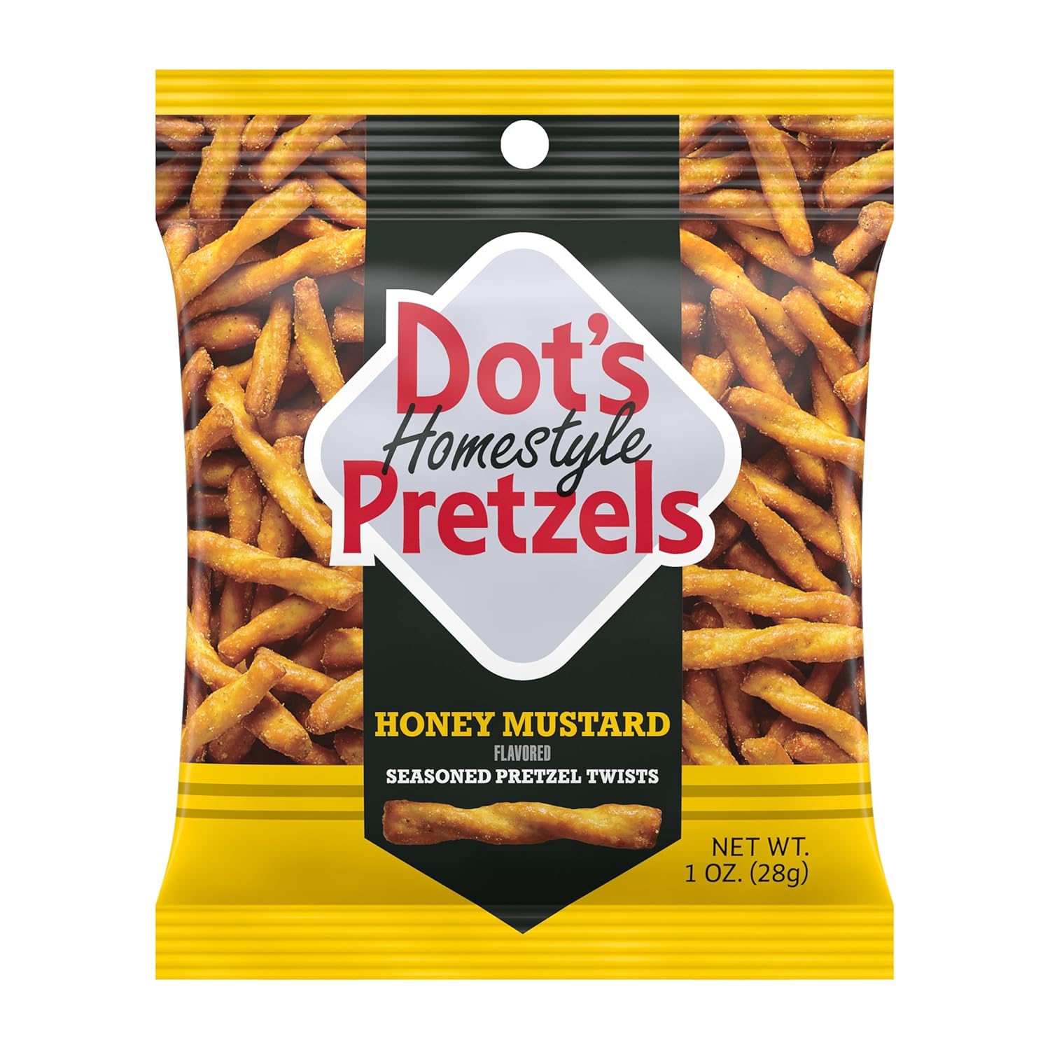 Dot's Homestyle Pretzels Variety Pack, 18-count, 1oz Individually Sized Bags, Original, Honey Mustard, and Parmesan Garlic Twist Snack