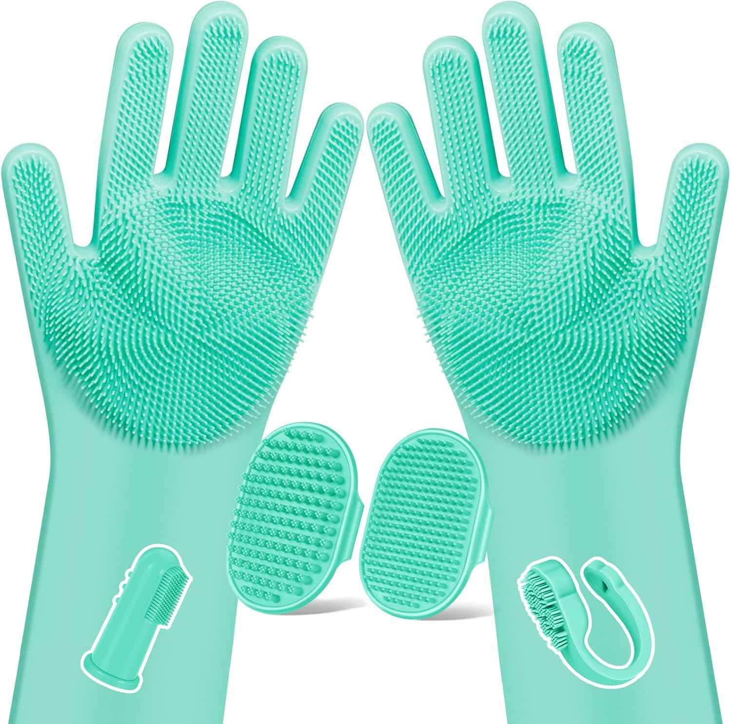 6PCS Pet Grooming Kit for Dogs,Cats and Horses | Dog Washing Gloves | Dog Bath Brush | Dog Bath Gloves | Dog Shampoo Brush | Pet Grooming Gloves | Dog Bath Supplies (Navy Blue)