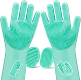 6PCS Pet Grooming Kit for Dogs,Cats and Horses | Dog Washing Gloves | Dog Bath Brush | Dog Bath Gloves | Dog Shampoo Brush | Pet Grooming Gloves | Dog Bath Supplies (Navy Blue)