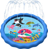 60-inch SplashEZ 3-in-1 kiddie pool and sprinkler for toddlers and babies, BPA-free water play mat for outdoor learning
