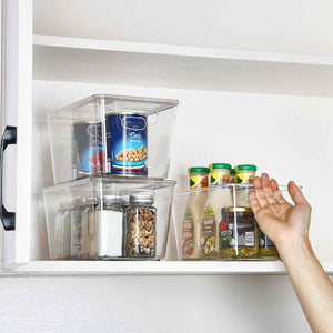 vtopmart 6 pack clear stackable storage bins for pantry kitchen organizer