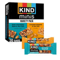 KIND Minis Snack Bars, Dark Chocolate, Caramel, Nuts & Sea Salt, Gluten Free, 20 Count, 0.7 OZ, Variety Pack