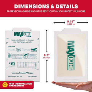 Catchmaster Max-Catch Mouse & Insect Glue Trap 72pk, Mouse Traps Indoor for Home, Sticky Pest Control Adhesive Tray for Catching Bugs, Non Toxic Bulk Pre-Baited Glue Boards