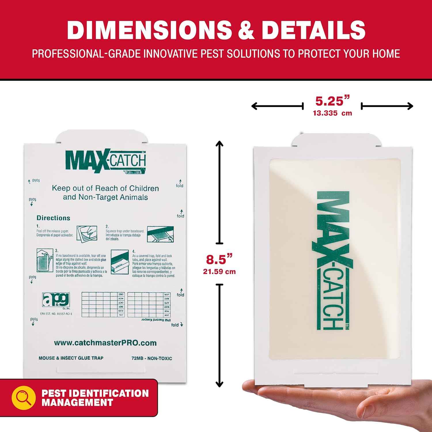 Catchmaster max-catch Mouse Glue Traps 36PK, Indoor Pest Control Adhesive Trays