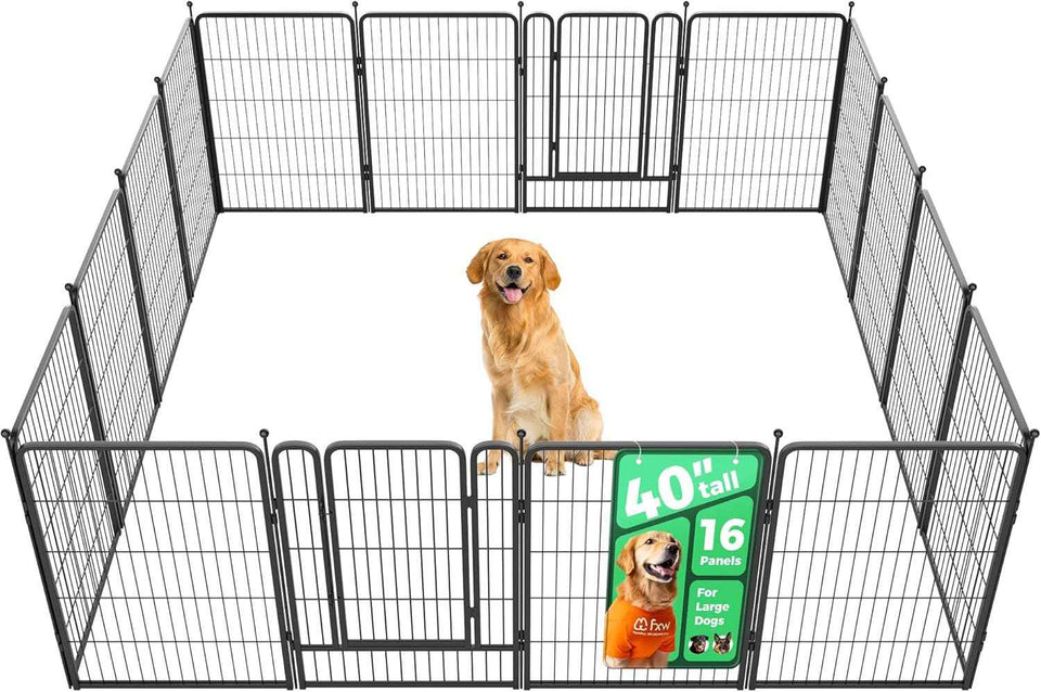 FXW Rollick Unleashed Dog Playpen for Indoor, Yard, RV Camping, 24 inch 8 Panels for Small and Puppy Dogs, Black│Patented
