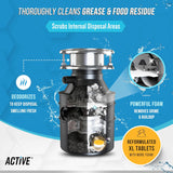Garbage Disposal Cleaner Deodorizer Tablets - 24 Pack, New Powerful XL Foaming Tablet - Fresh Citrus Foam Sink Garburator Disposer Freshener, Natural Kitchen Drain Cleaning Care - 1 Year Supply - ShopUS