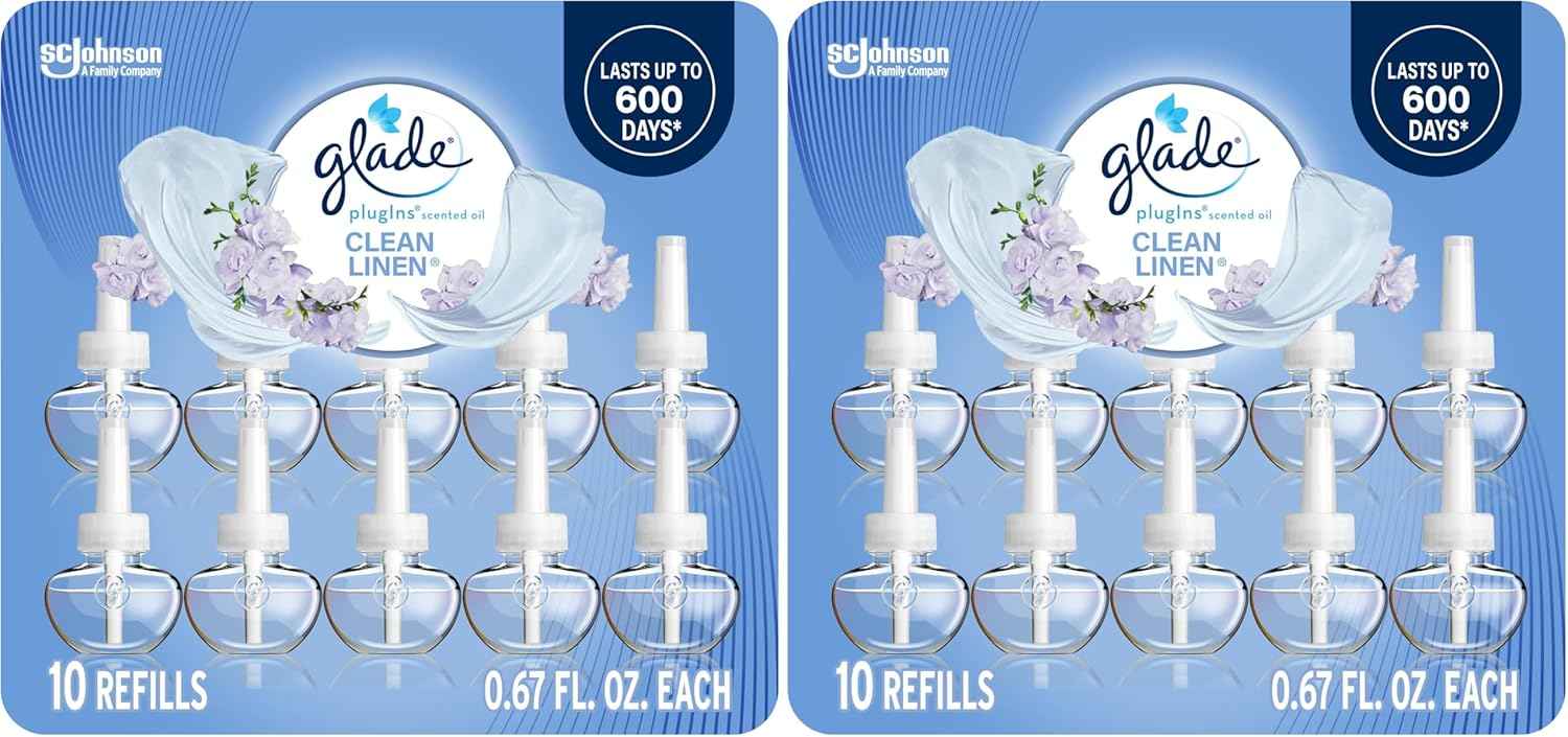 Glade PlugIns Refills Air Freshener, Scented and Essential Oils for Home and Bathroom, Aqua Waves, 6.7 Fl Oz, 10 Count