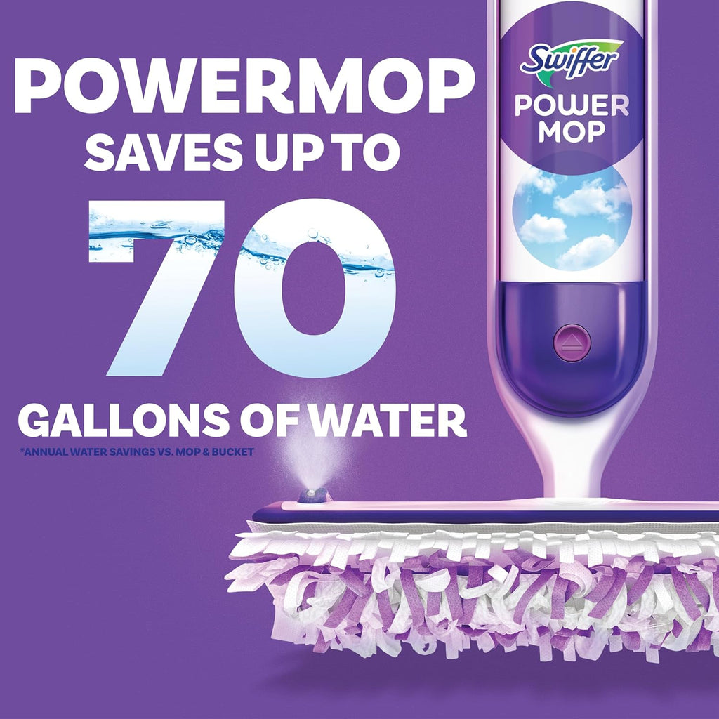 Swiffer PowerMop Multi-Surface Mop Kit for Floor Cleaning, Includes PowerMop, 2 Mopping Pad Refills, 1 Cleaning Solution with Fresh Scent and 2 Batteries - ShopUS