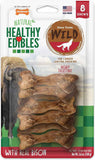 Nylabone Healthy Edibles WILD Natural Longer-Lasting Bison Flavor Bone Chew Treats for Dogs, Medium - Up to 35 lbs (2 Count)
