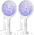 YISSVIC Electric Fly Swatter 4000V Bug Zapper Racket Dual Modes Mosquito Killer with Purple Mosquito Light Rechargeable for Indoor Home Office Backyard Patio Camping (Black-1 Pack)