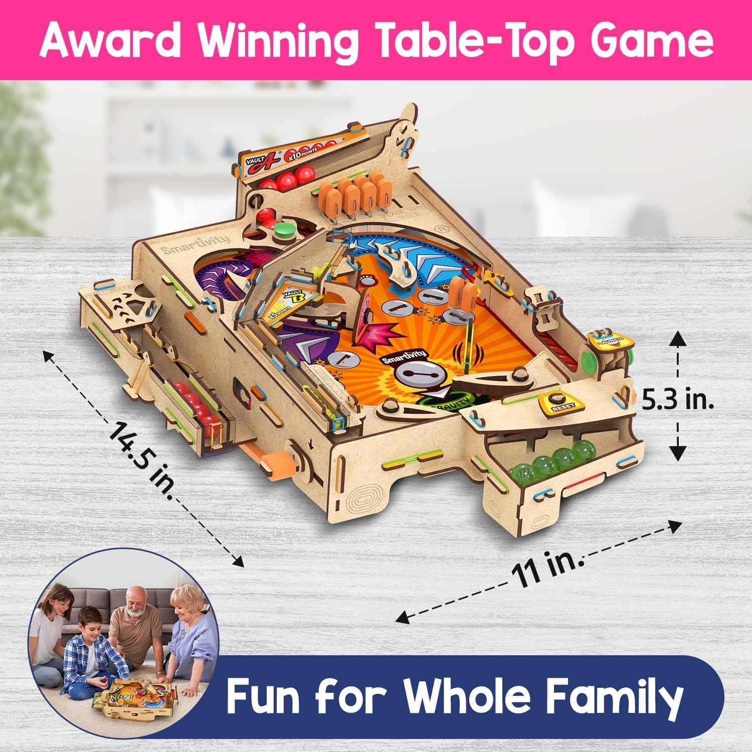 smartivity diy pinball machine for kids 8-14 years old, global award winning arcade game, stem toy for boys & girls