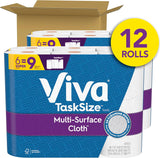 Viva Multi-Surface Cloth Paper Towels, Task Size - 12 Super Rolls (2 Packs of 6) - 81 Sheets Per Roll - ShopUS