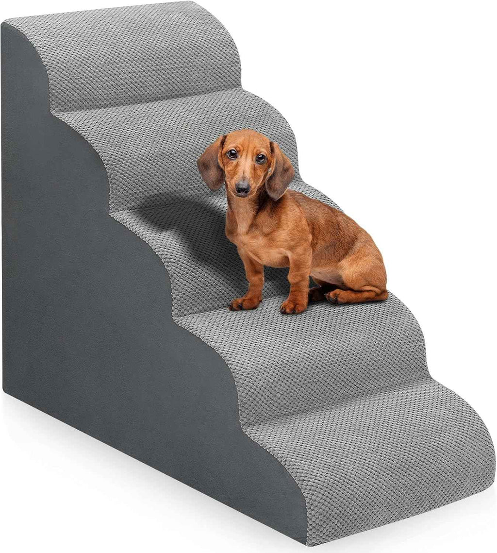 dog-stairs-for-grey-bed-with-5-step-ramp-for-small-dogs-and-cats