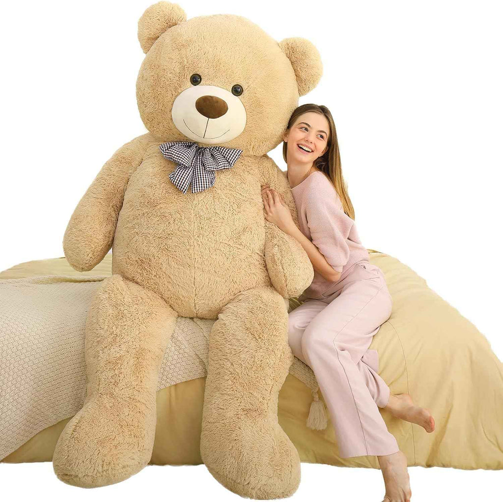 MaoGoLan Giant Teddy Bear 4 Feet,Adorable and Cuddly Big Bear Stuffed Animal 47", Classic Teddy Bear Plush Gift Decoration for Baby Shower,Party,Birthday,Valentines Day,Tan
