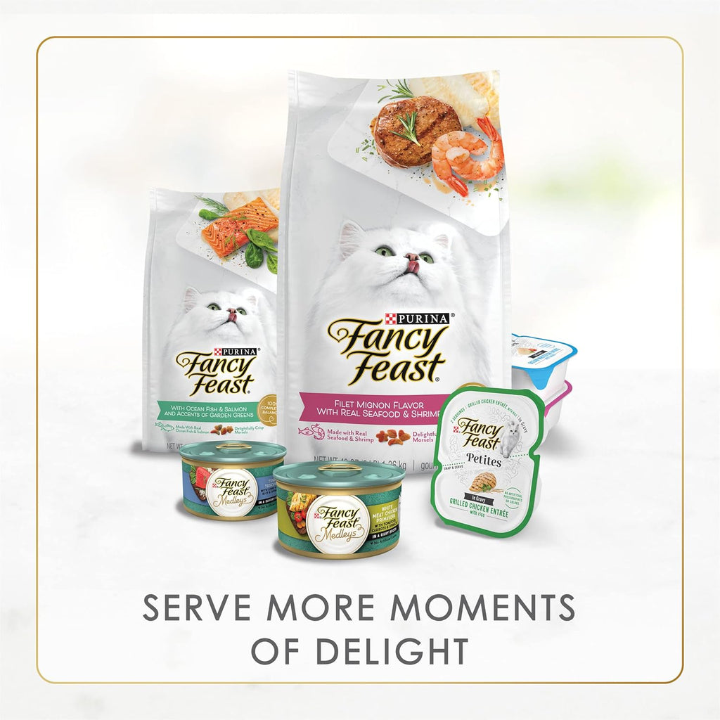 PLrina Fancy Feast Grilled Wet Cat Food Seafood Collection in Wet Cat Food Variety Pack - (Pack of 24) 3 oz. Cans