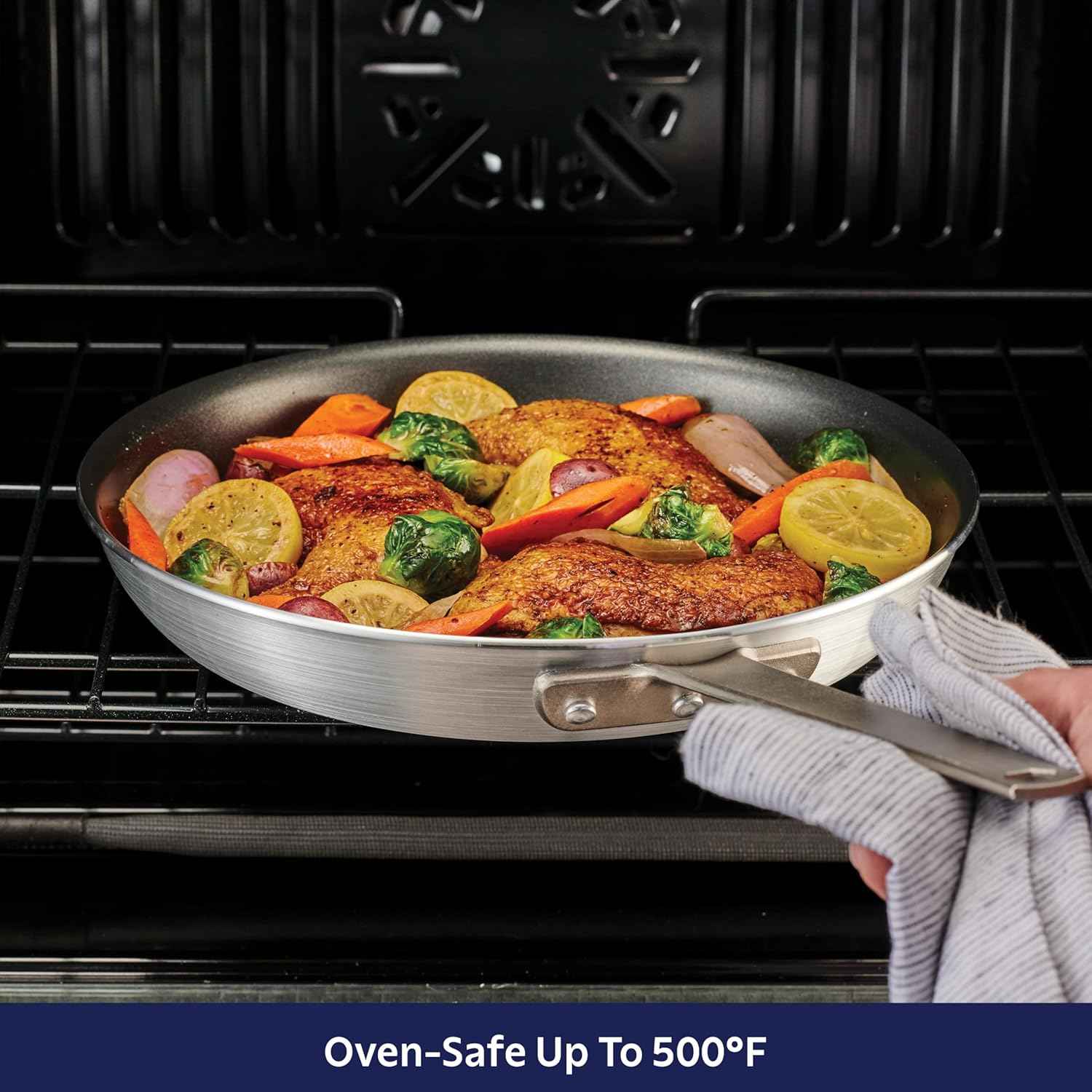 Tramontina Professional 10-Inch Non Stick Frying Pan, Heavy-Gauge Aluminum Skillet with Reinforced Nonstick Coating, Red Handle, Dishwasher and Oven Safe
