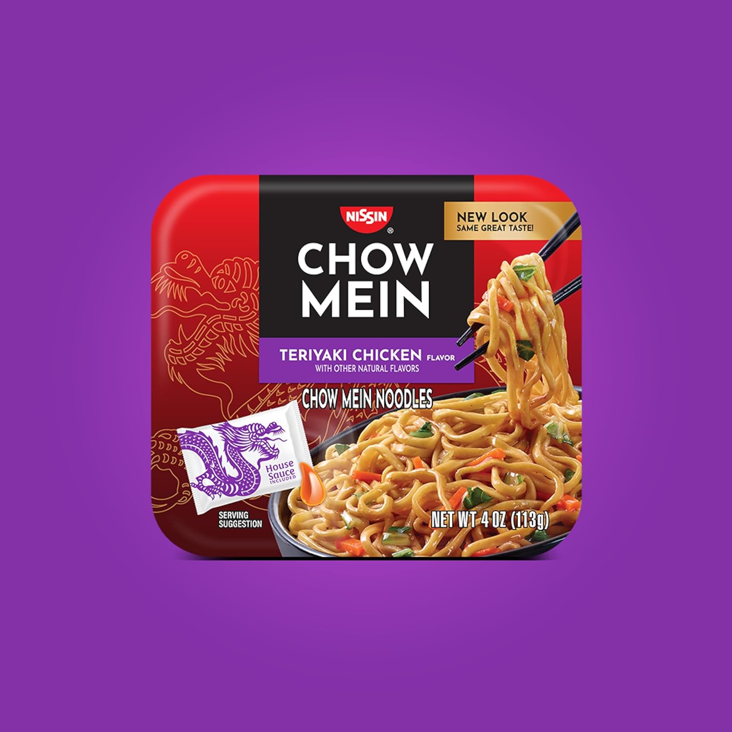nissin chow mein noodles teriyaki chicken pack of 8 4 ounce servings