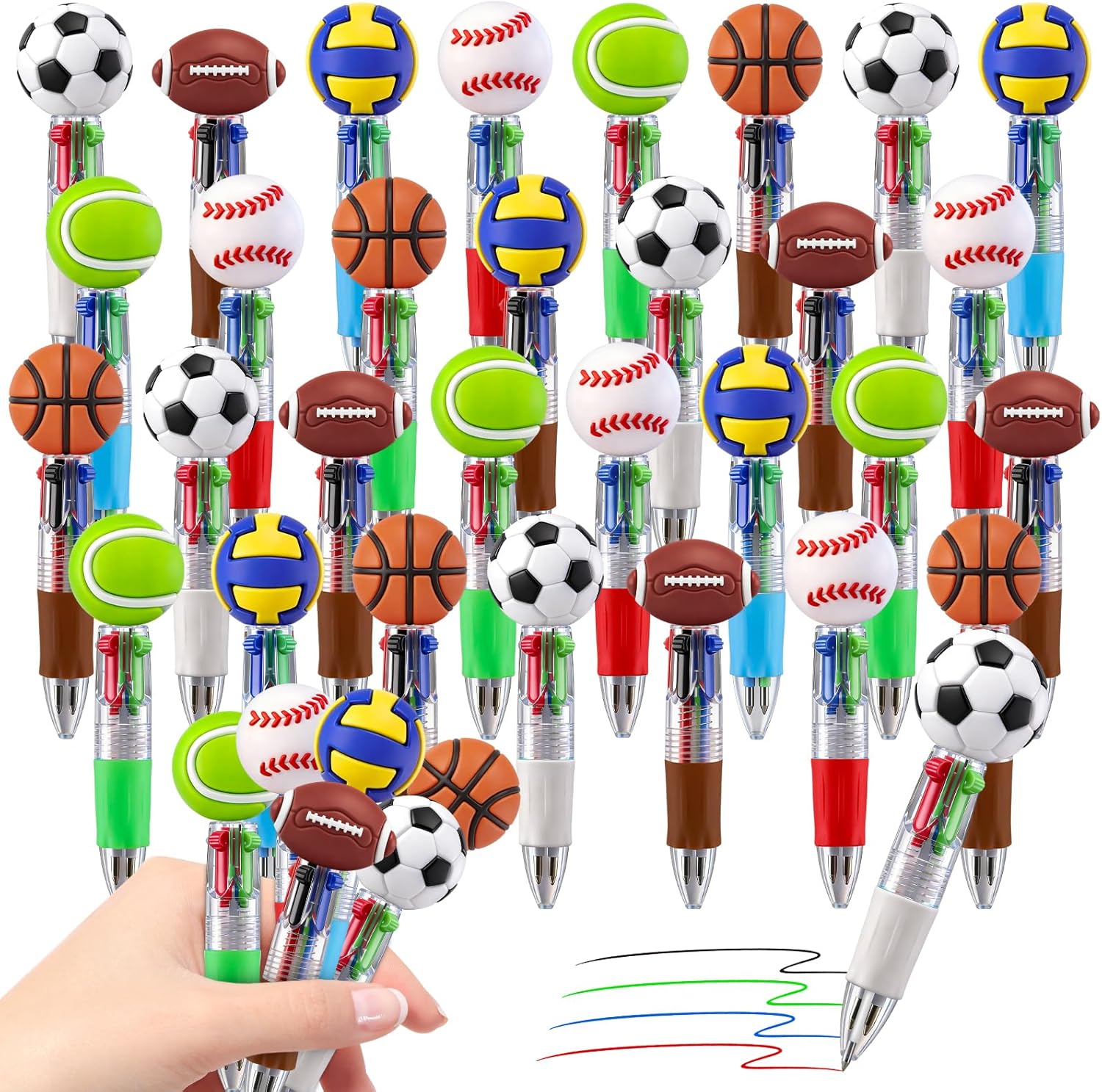 cZWZ 20Pcs Mini Multicolor Pens 4-in-1 Cute Ballpoint Pens for Kids Birthday Party Favors Gifts Teacher Supplies