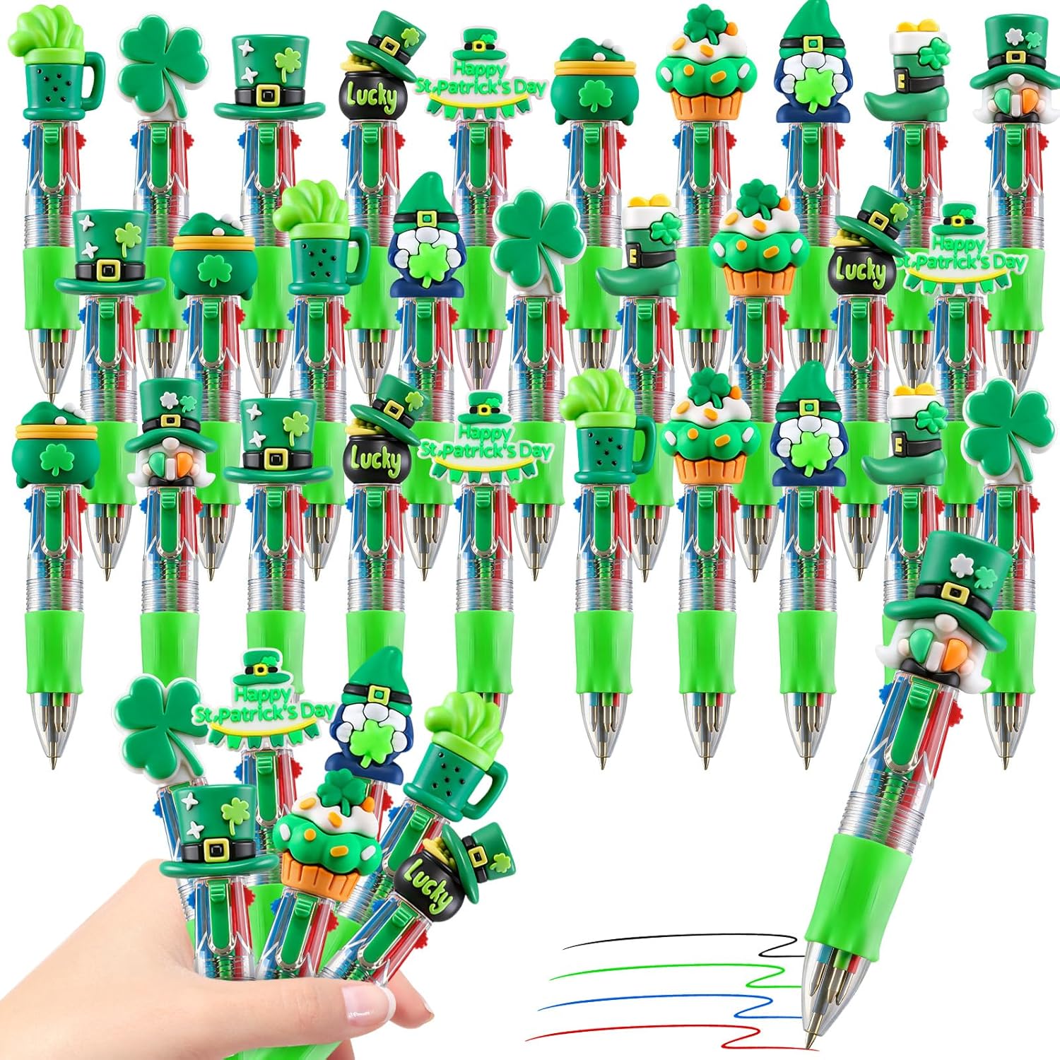 cZWZ 20Pcs Mini Multicolor Pens 4-in-1 Cute Ballpoint Pens for Kids Birthday Party Favors Gifts Teacher Supplies